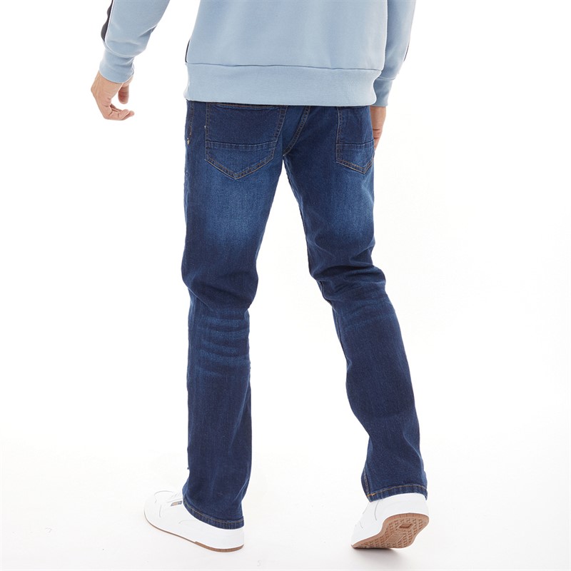 Crosshatch Męskie Winsbury Krój Bootcut Niebieski