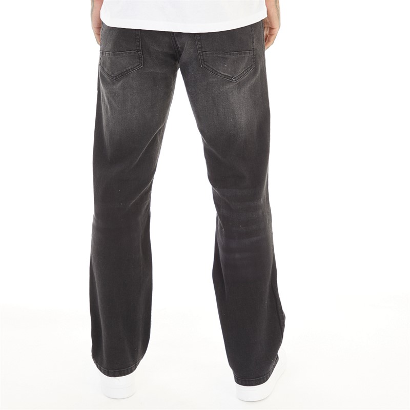 Crosshatch Jean's Bootcut Homme Noir Délavé