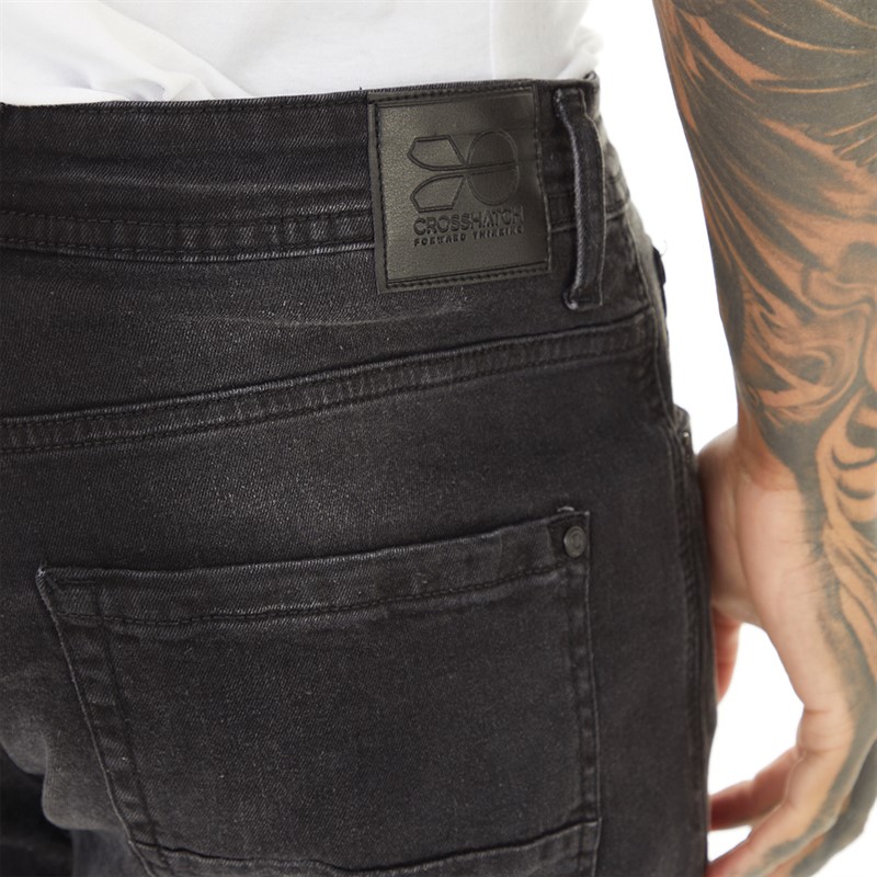 Crosshatch Jean's Bootcut Homme Noir Délavé