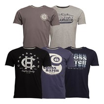 Crosshatch T-shirts Morath Five Pack Homme Noir/Gris Foncé/Gris Chiné/Marine/Bleu denim