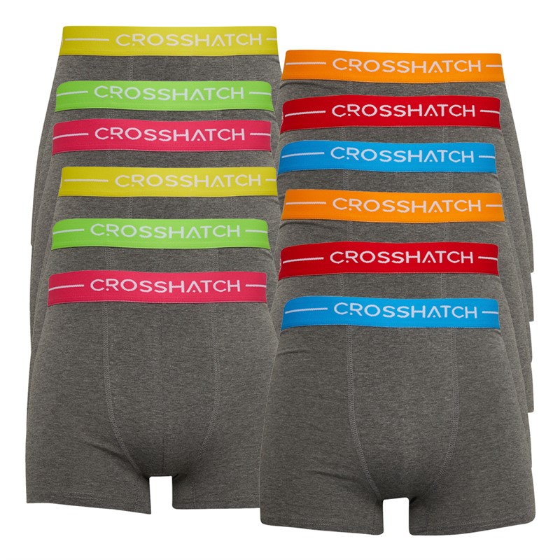 Crosshatch Mens Astral Twelve Pack Boxers Charcoal Marl