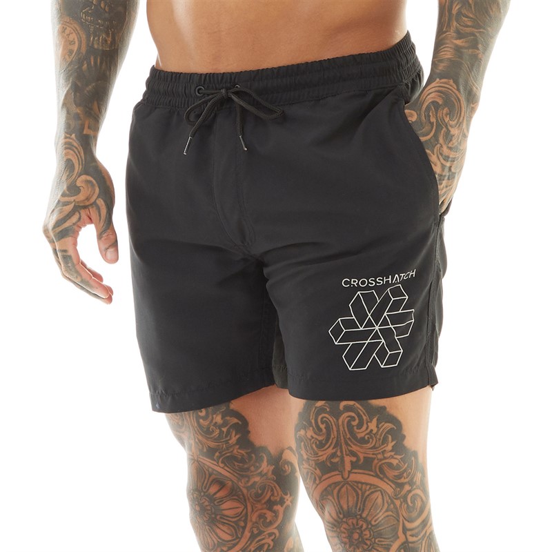 Crosshatch Mens Allred Swim Shorts Black