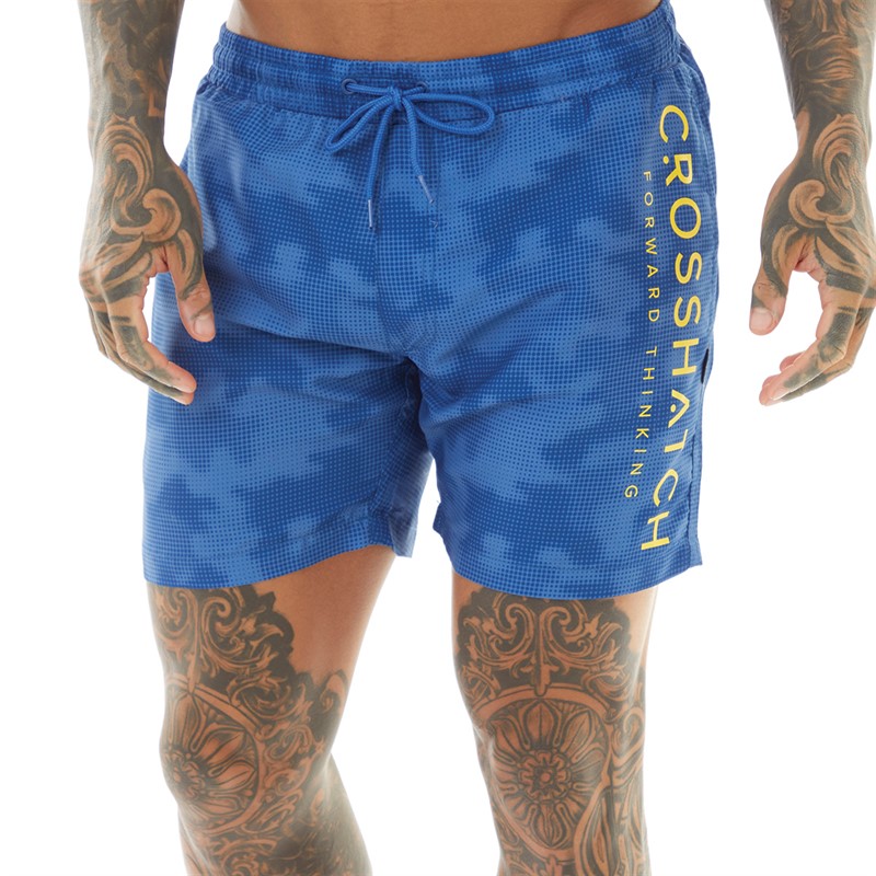 Crosshatch Mens Chemmy Swim Shorts Blue