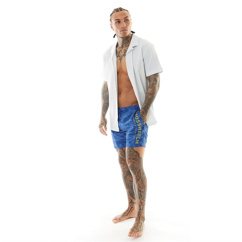 Crosshatch Mens Chemmy Swim Shorts Blue