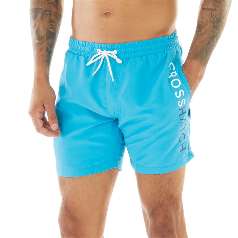 Crosshatch Mens Swimlar Swim Shorts Blue