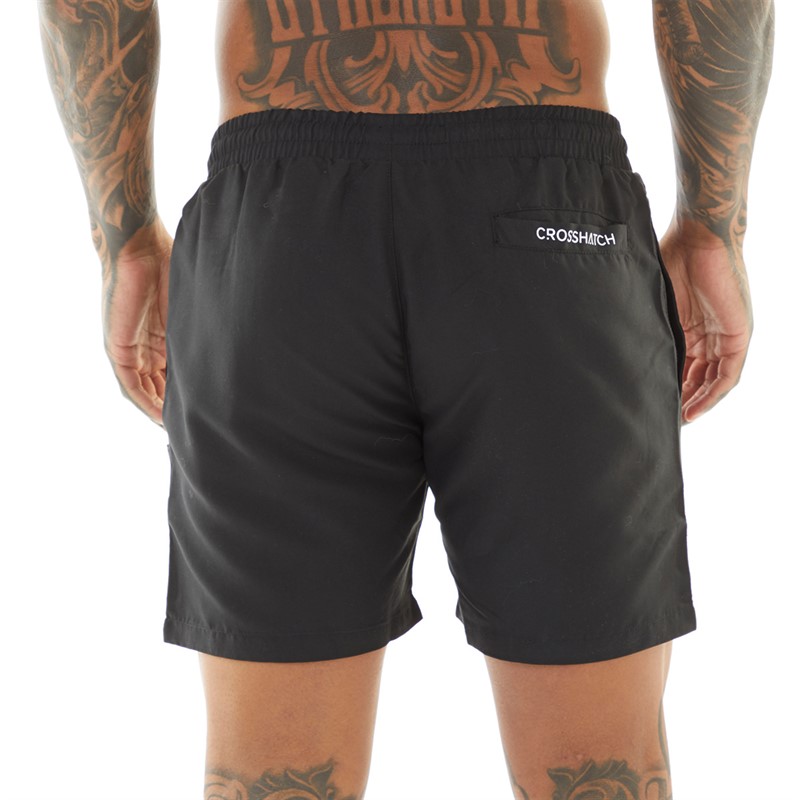 Crosshatch Mens Swimlar Swim Shorts Black