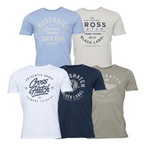 Crosshatch T-shirts voor Heren Fellmire, vijf stuks, verschillende kleuren