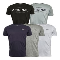 Crosshatch Herenshirts 5-Pack Gemengd