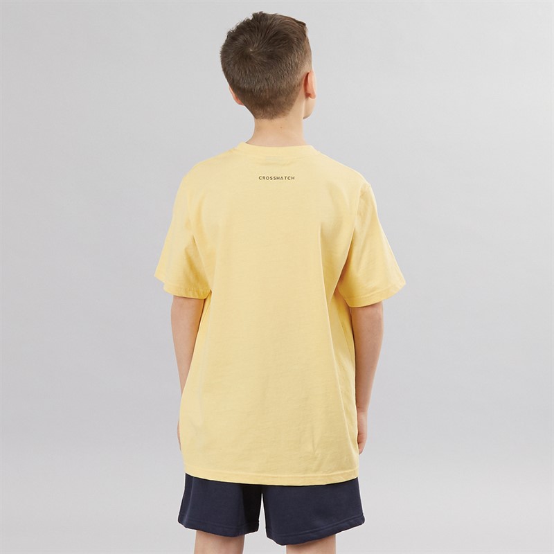 Crosshatch Boys Mayport T-Shirt And Shorts Set Navy/Light Yellow