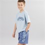 Crosshatch Boys Mayport T-Shirt And Shorts Set Denim/Ice Blue