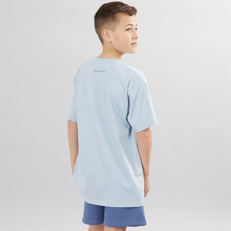 Crosshatch Boys Mayport T-Shirt And Shorts Set Denim/Ice Blue