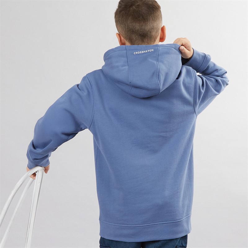 Crosshatch Boys Granton Hoodie Denim Blue