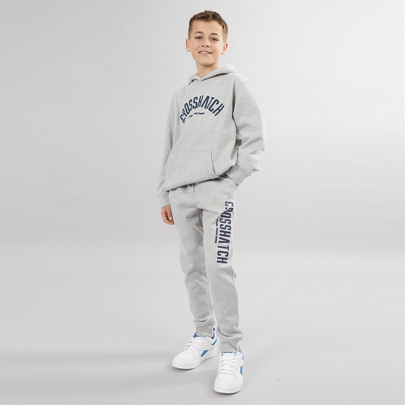 Crosshatch Boys Mayport Hoodie Grey Marl