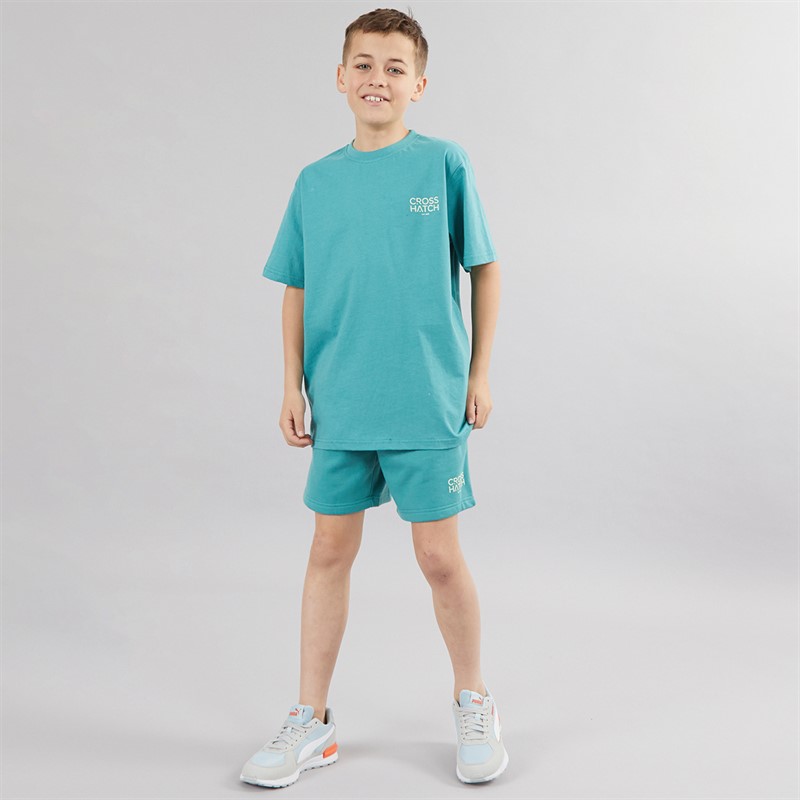 Crosshatch Boys Mackylee T-Shirt And Shorts Set Teal