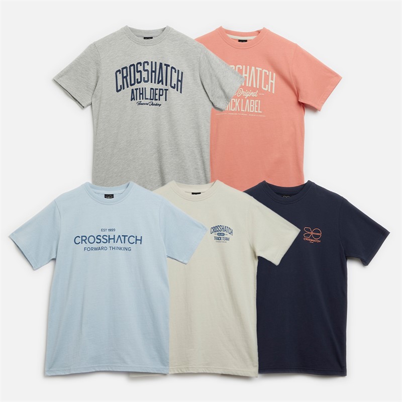 Crosshatch Boys Brayfield Five Pack T-Shirts Multi