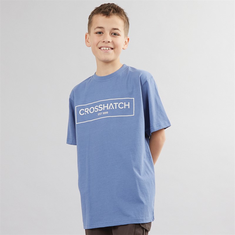 Crosshatch Boys Granton T-Shirt Denim Blue