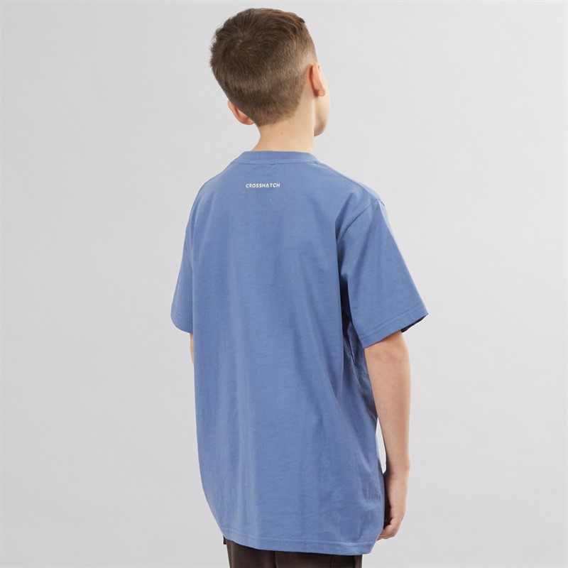 Crosshatch Boys Granton T-Shirt Denim Blue