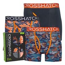 Crosshatch Mens Linamo Three Pack Boxer Shorts Orange