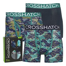 Crosshatch Mens Linamo Three Pack Boxer Shorts Teal