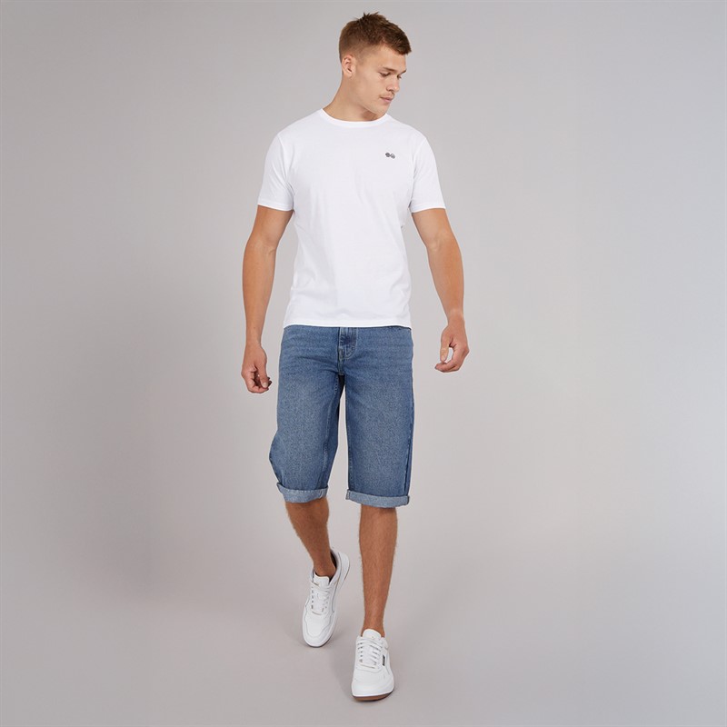 Crosshatch Herre Tillforth Baggy Denim Shorts Stonewash