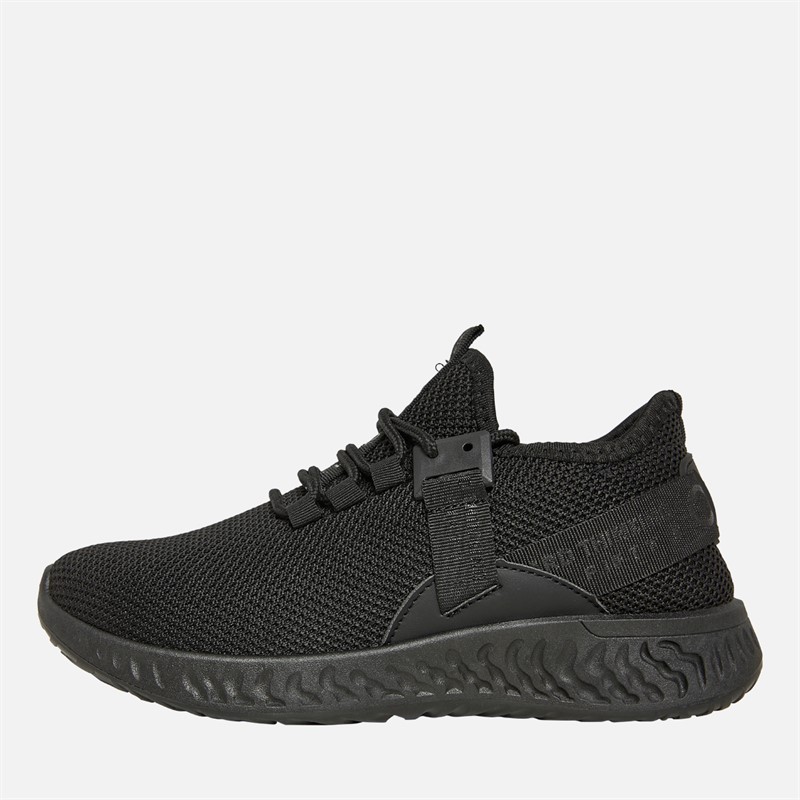 Crosshatch Junior Boys Ceaze Trainers Black Mono