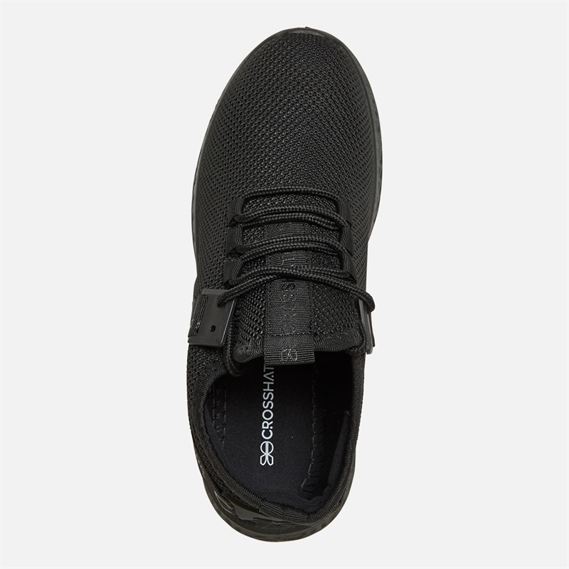 Crosshatch Junior Boys Ceaze Trainers Black Mono