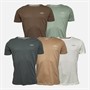 Crosshatch Herren Basic Natur Fünferpack T Shirts Off White/Stone/Brown/Sage/Dark Olive