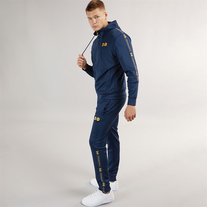 Crosshatch Herre Trackside Tricot Træningsdragt Navy