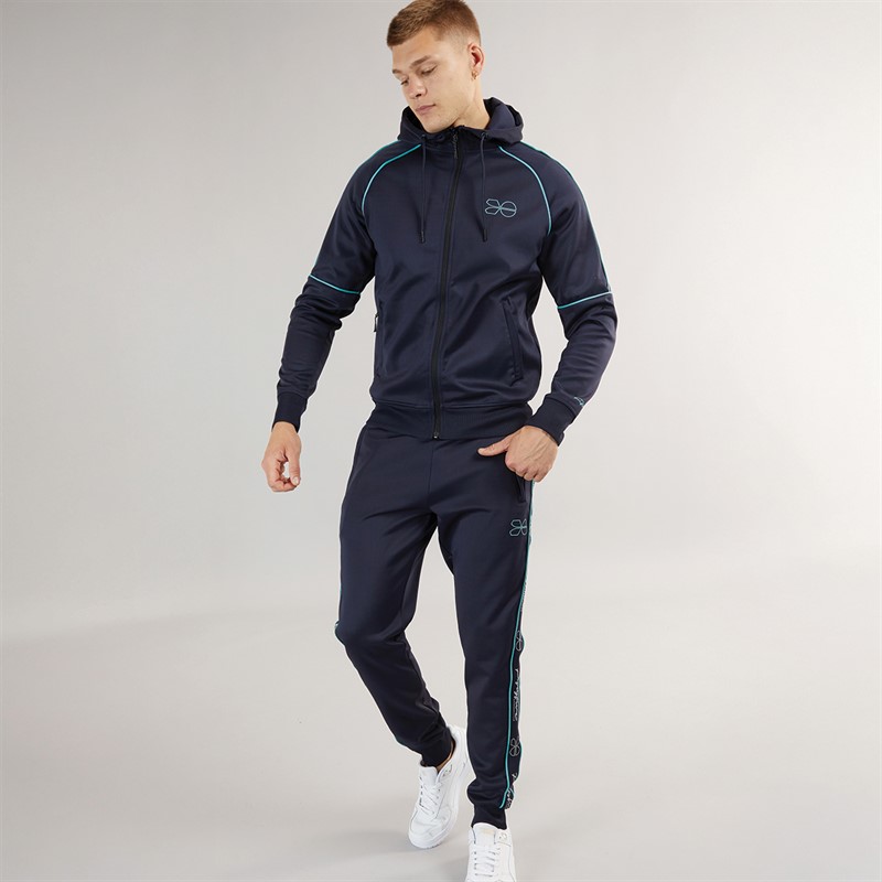 Crosshatch Herre Kraftworks Tricot Træningsdragt Navy/Grøn