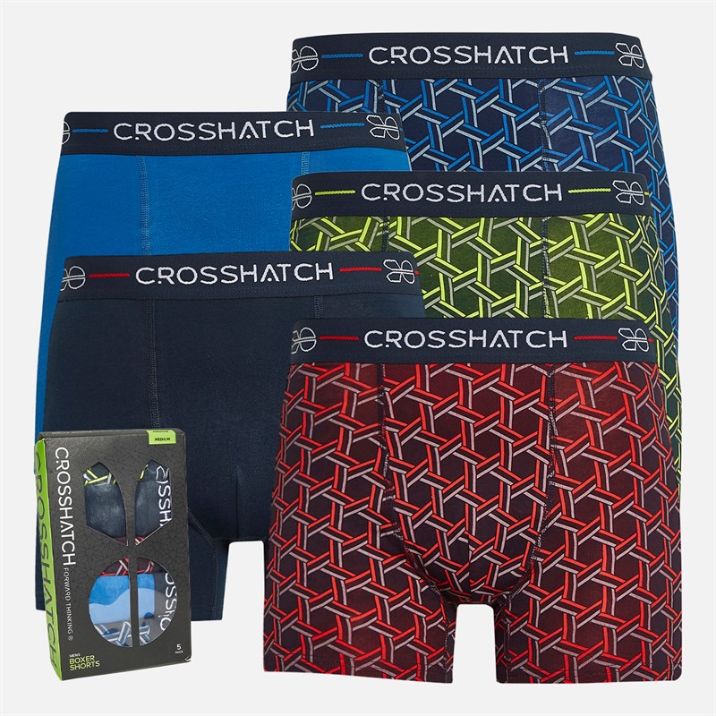 Crosshatch Herre Lattix fem pak underbukser assorteret