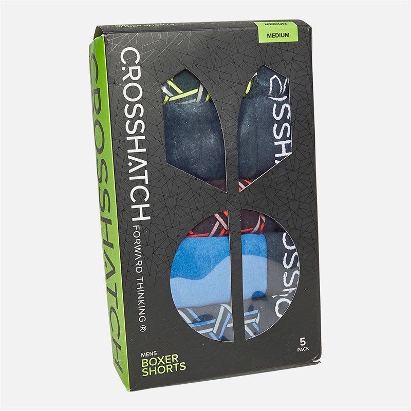Crosshatch Herre Lattix fem pak underbukser assorteret
