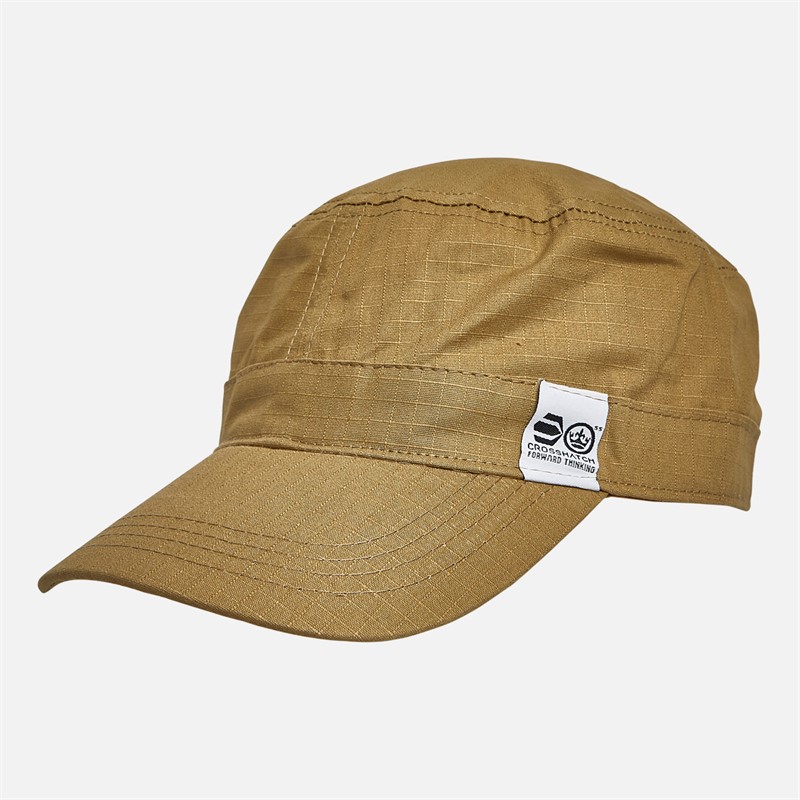Crosshatch Mens Military Style Hat Tan