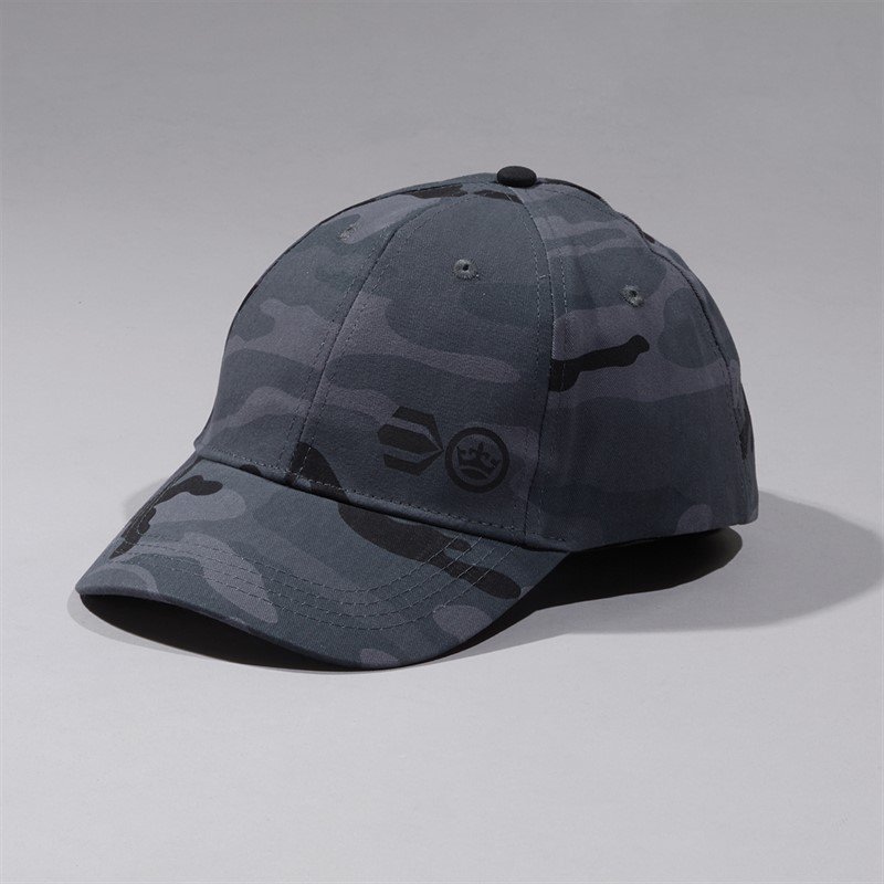 Crosshatch Mens Baseball Cap Black Grey Camo