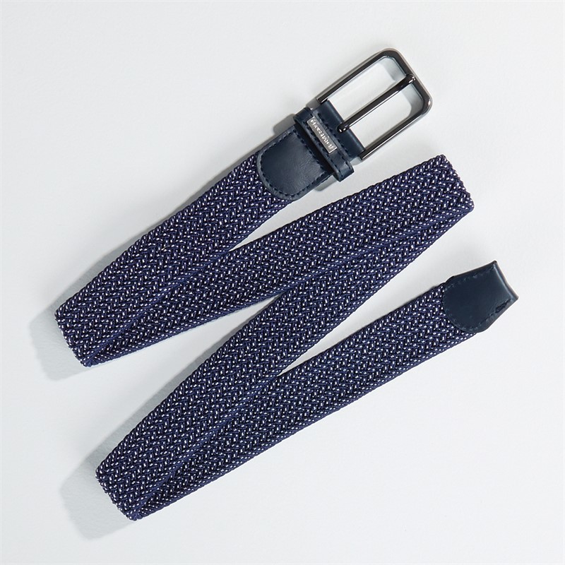 Crosshatch Mens Belt Blue Marl woven - Size XL