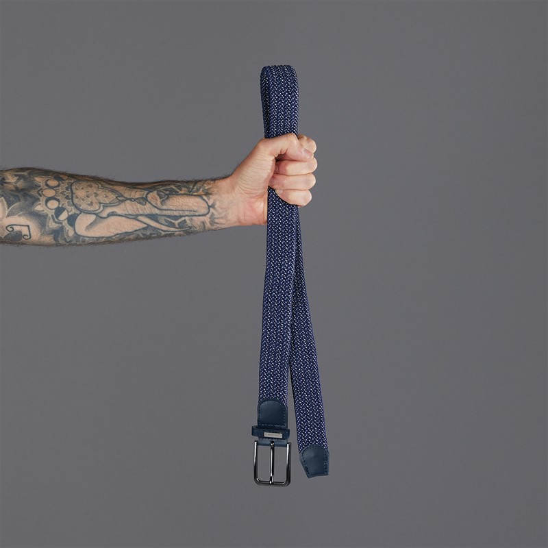 Crosshatch Mens Belt Blue Marl