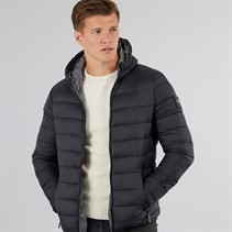 Crosshatch Mens Gattering Puffer Jacket Black