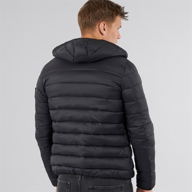 Crosshatch Herren Gattering Puffer Jacke Schwarz