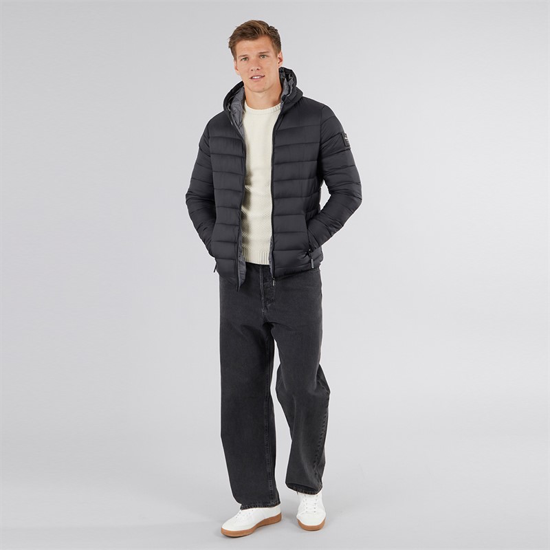 Crosshatch Herren Gattering Puffer Jacke Schwarz