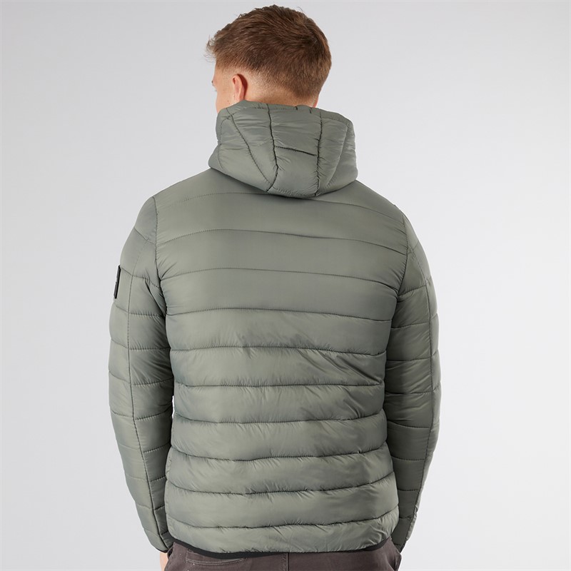 Crosshatch Herren Puffer Jacke Salbei