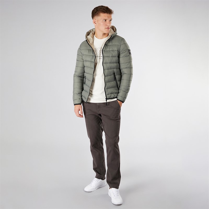 Crosshatch Herren Puffer Jacke Salbei