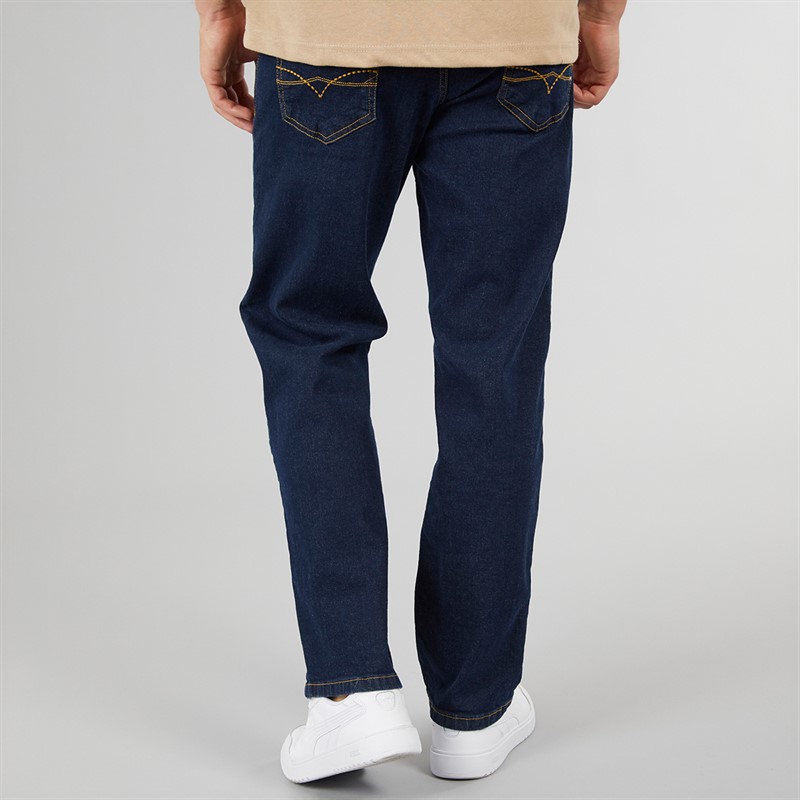 Crosshatch Herren Jeans Relaxed Fit Raw