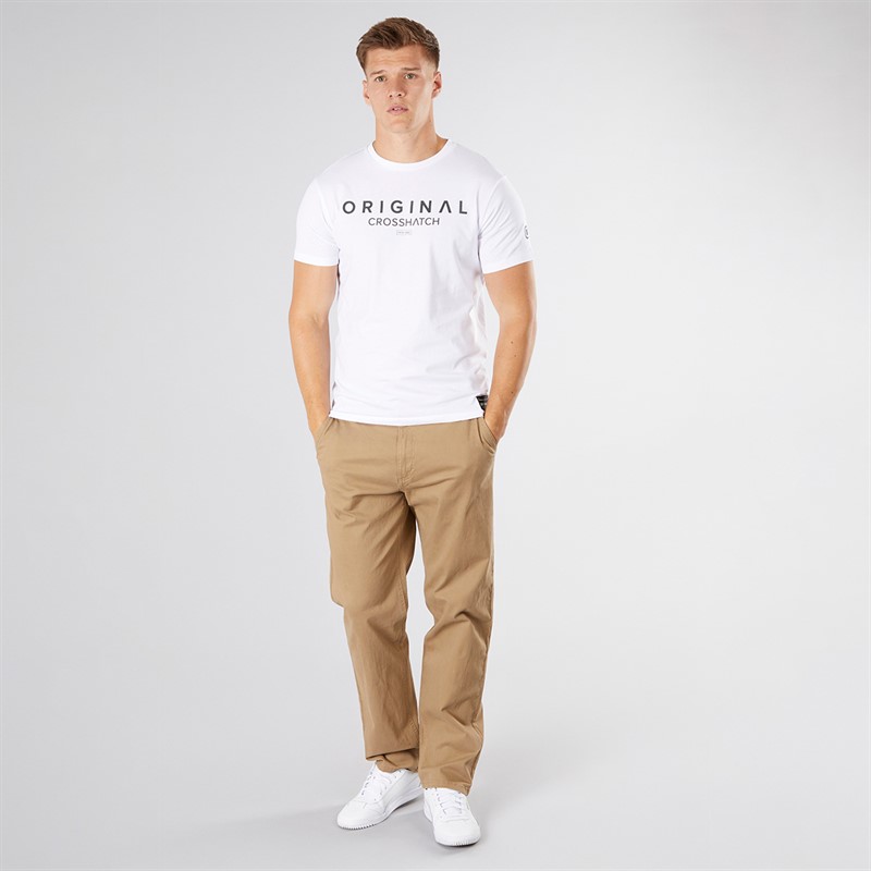 Crosshatch Herren Chalford Baggy Chinos Biscuit