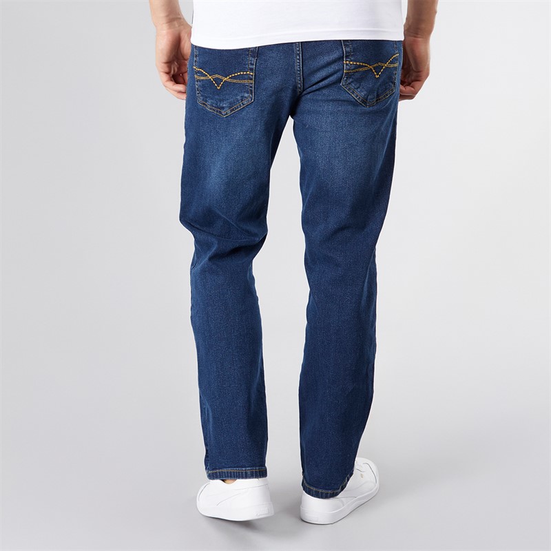 Crosshatch Jeansy o kroju „o kroju relaxed fit” dla niego kolor ciemnoniebieski