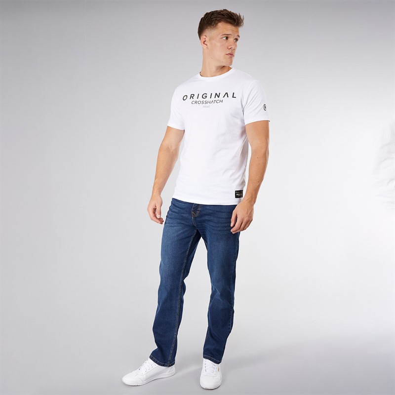 Crosshatch Jeansy o kroju „o kroju relaxed fit” dla niego kolor ciemnoniebieski