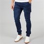 Crosshatch Herren Malimore Denim Cuffed Cargo Hose Dunkelblau