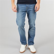 Crosshatch Herre Detendu Afslappet Pasform Jeans Mellem Vask