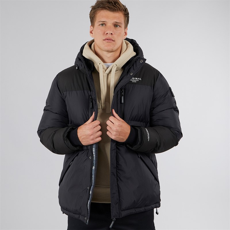 Crosshatch Herren Squadage Panel Jacke Schwarz