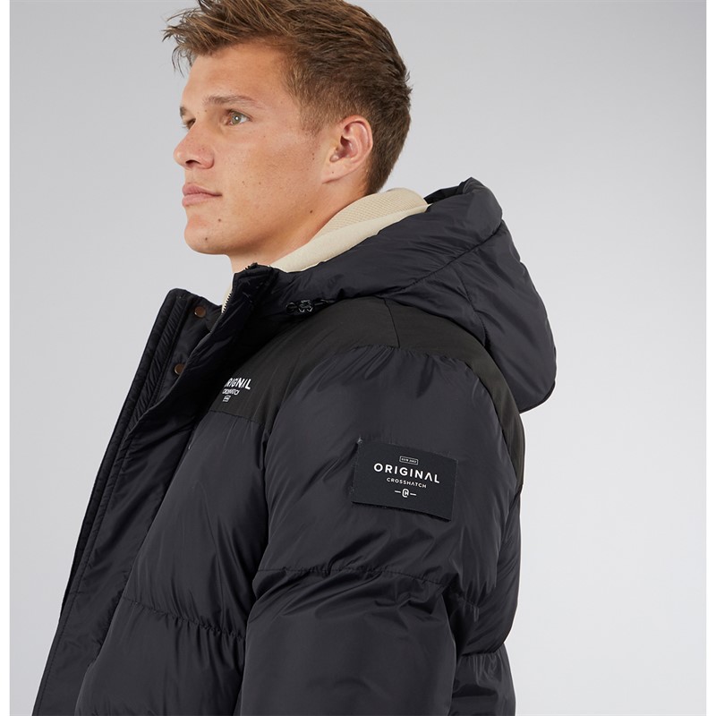 Crosshatch Herren Squadage Panel Jacke Schwarz