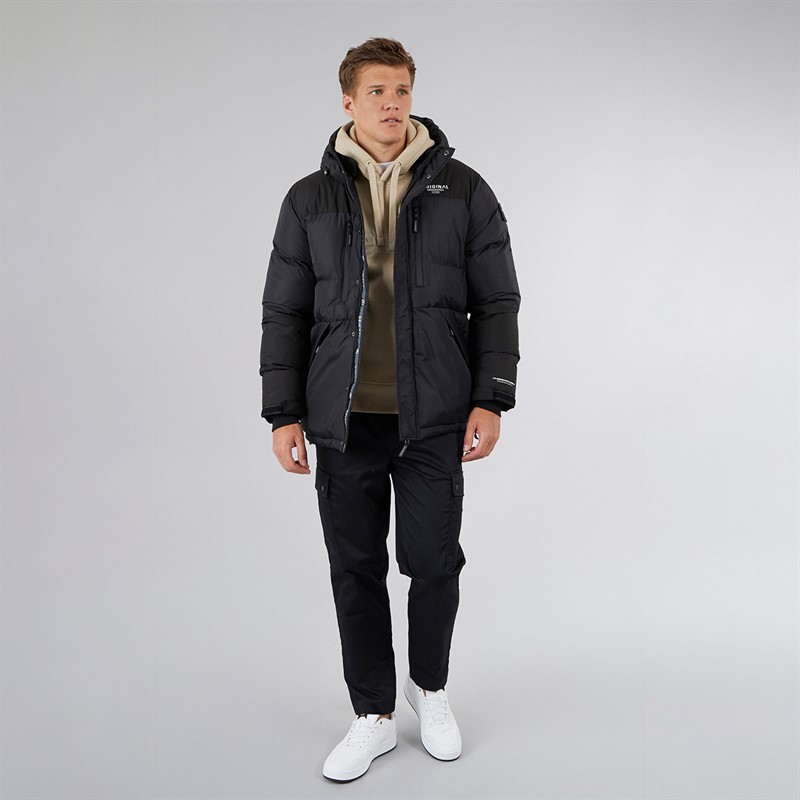 Crosshatch Herren Squadage Panel Jacke Schwarz