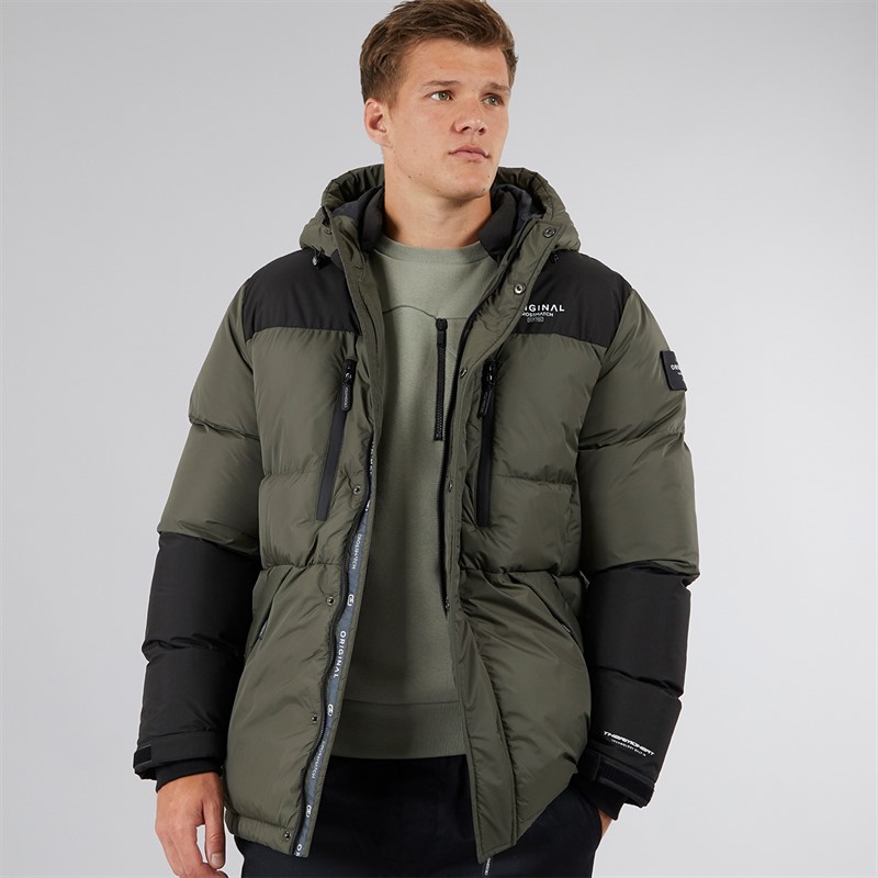 Crosshatch Herren Squadage Panel Jacke Olive